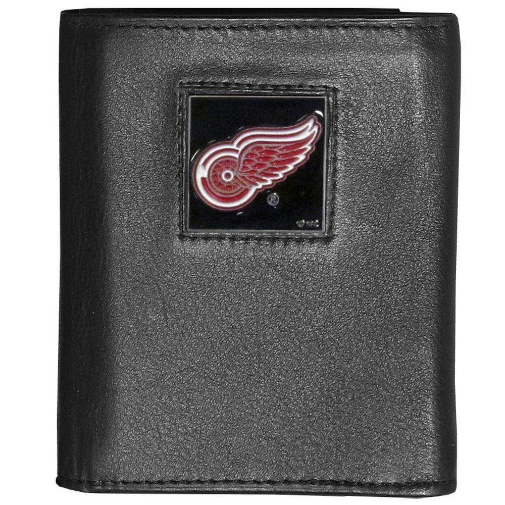 Detroit Red Wings® Deluxe Leather Tri-fold Wallet Packaged in Gift Box - Siskiyou Buckle - Flyclothing LLC