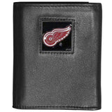 Detroit Red Wings® Deluxe Leather Tri-fold Wallet Packaged in Gift Box - Siskiyou Buckle