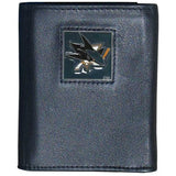 San Jose Sharks® Leather Tri-fold Wallet - Siskiyou Buckle