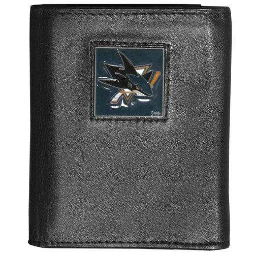 San Jose Sharks® Deluxe Leather Tri-fold Wallet - Flyclothing LLC