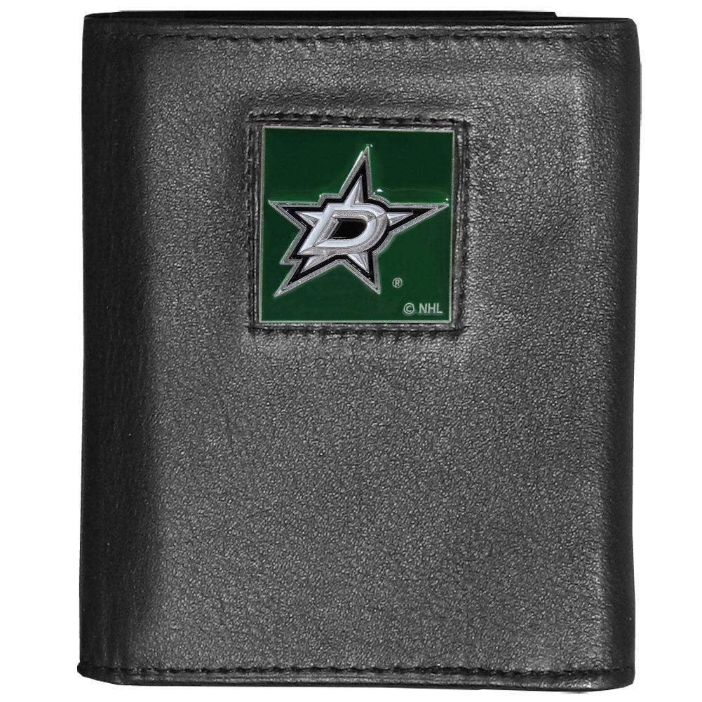 Dallas Stars™ Deluxe Leather Tri-fold Wallet Packaged in Gift Box - Siskiyou Buckle - Flyclothing LLC