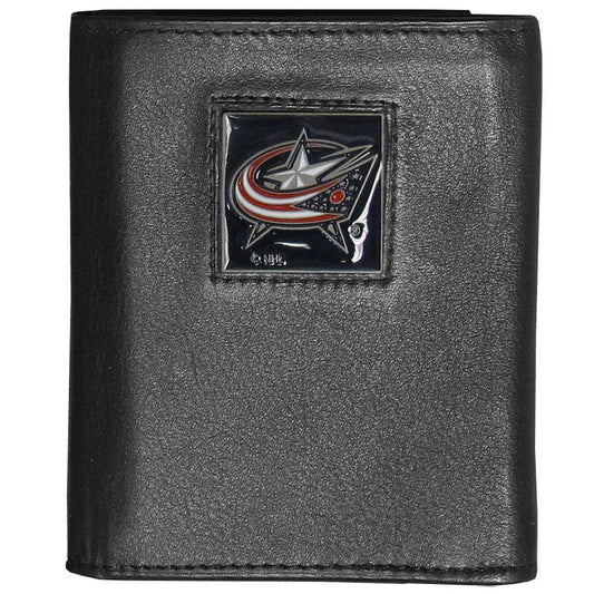 Columbus Blue Jackets® Deluxe Leather Tri-fold Wallet - Flyclothing LLC