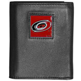 Carolina Hurricanes® Deluxe Leather Tri-fold Wallet Packaged in Gift Box - Siskiyou Buckle