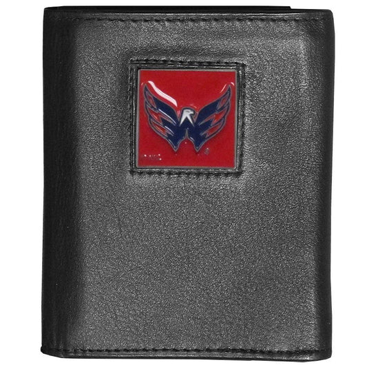Washington Capitals® Deluxe Leather Tri-fold Wallet Packaged in Gift Box - Flyclothing LLC