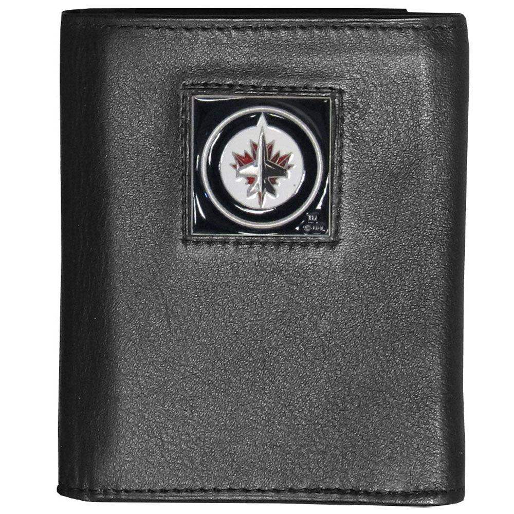 Winnipeg Jets™ Deluxe Leather Tri-fold Wallet - Siskiyou Buckle - Flyclothing LLC