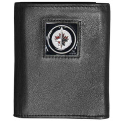 Winnipeg Jets™ Deluxe Leather Tri-fold Wallet - Flyclothing LLC
