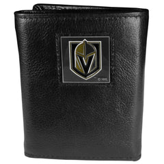 Las Vegas Golden Knights® Deluxe Leather Tri-fold Wallet Packaged in Gift Box - Siskiyou Buckle