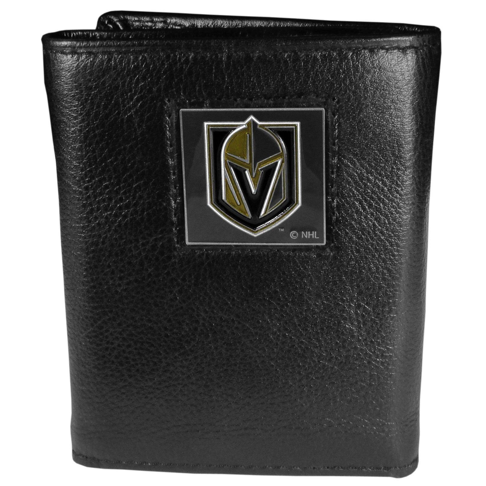 Las Vegas Golden Knights® Deluxe Leather Tri-fold Wallet - Siskiyou Buckle