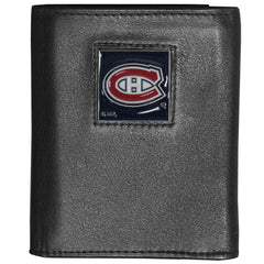 Montreal Canadiens® Deluxe Leather Tri-fold Wallet Packaged in Gift Box - Flyclothing LLC