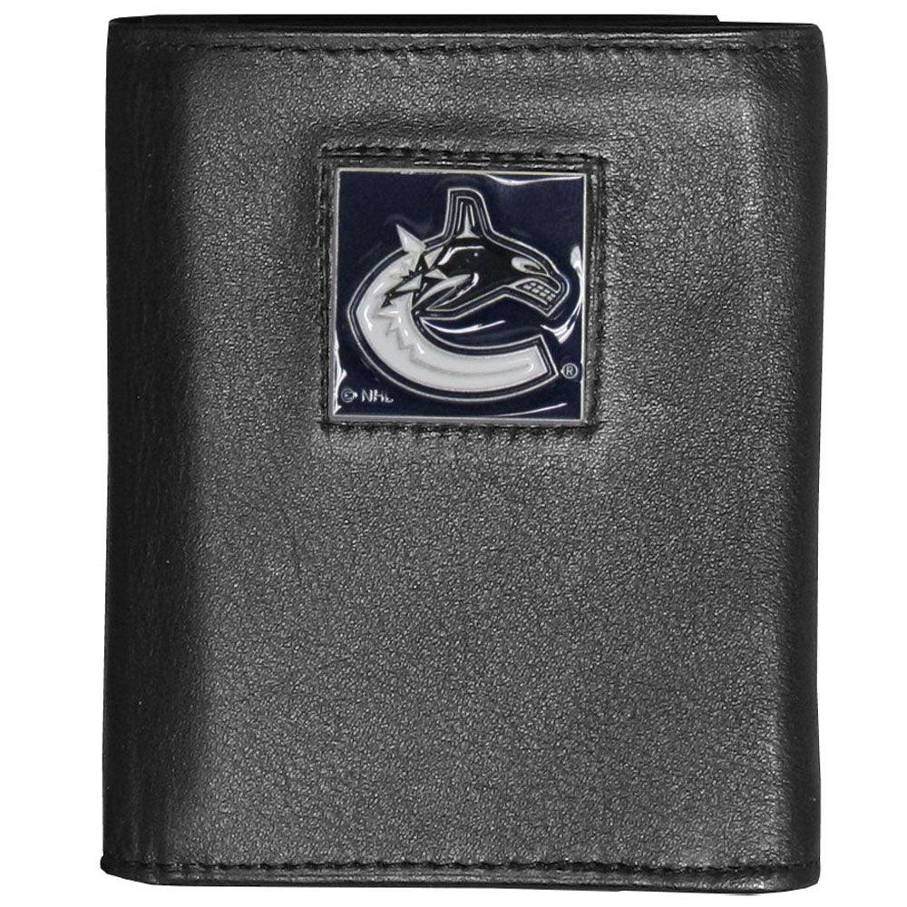 Vancouver Canucks® Deluxe Leather Tri-fold Wallet - Flyclothing LLC
