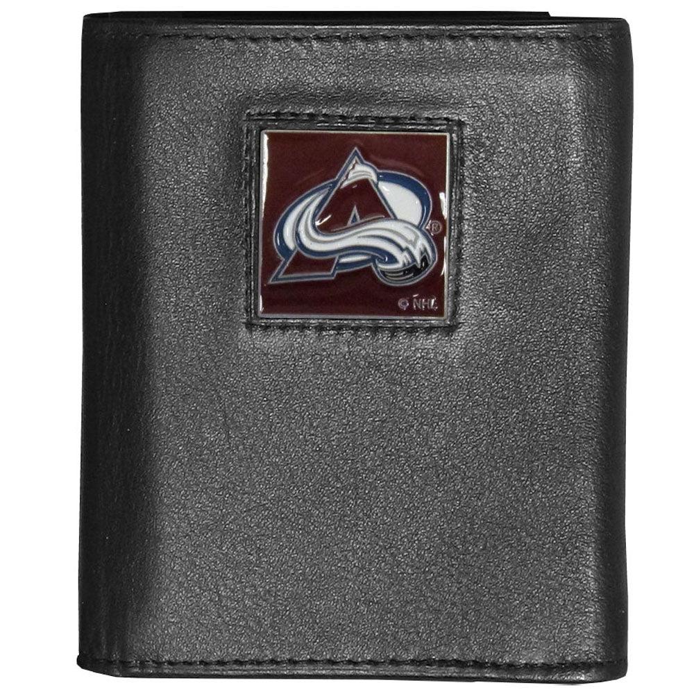 Colorado Avalanche® Deluxe Leather Tri-fold Wallet Packaged in Gift Box - Flyclothing LLC