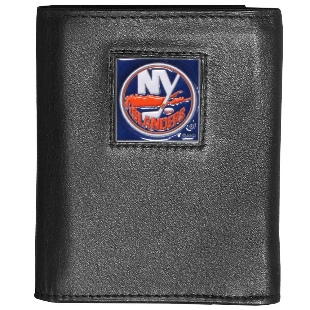 New York Islanders® Deluxe Leather Tri-fold Wallet Packaged in Gift Box - Flyclothing LLC