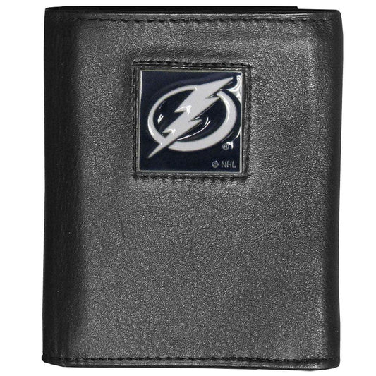 Tampa Bay Lightning® Deluxe Leather Tri-fold Wallet Packaged in Gift Box - Flyclothing LLC