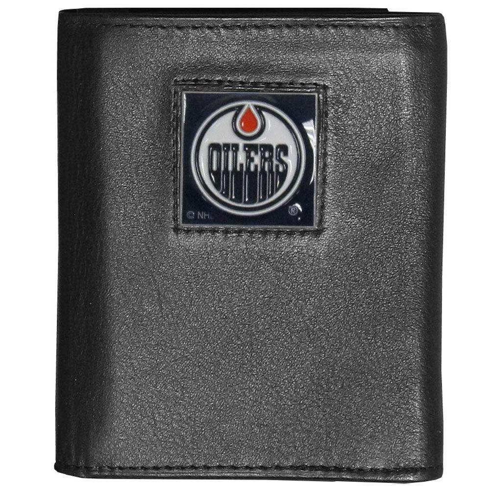 Edmonton Oilers® Deluxe Leather Tri-fold Wallet Packaged in Gift Box - Siskiyou Buckle - Flyclothing LLC
