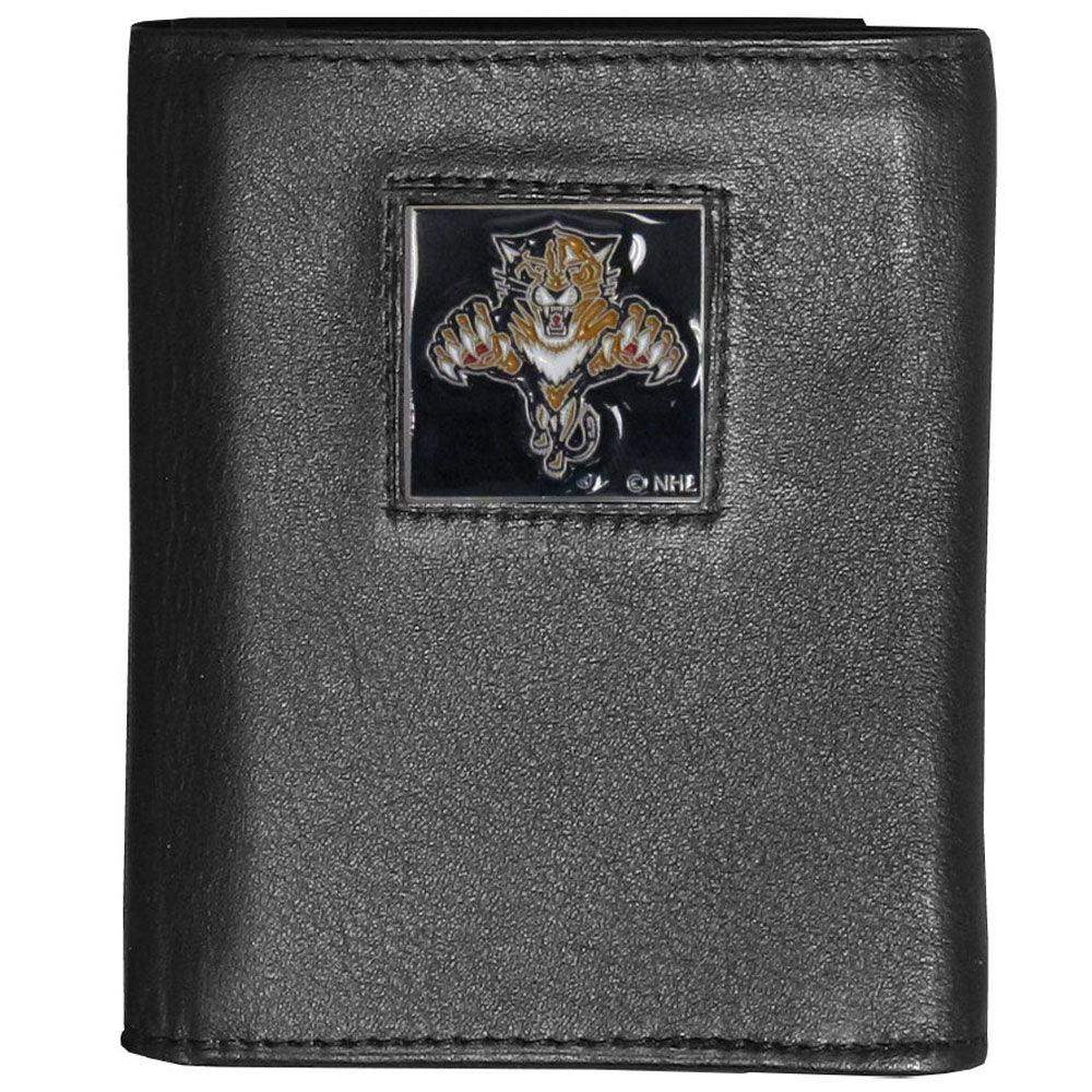 Florida Panthers® Deluxe Leather Tri-fold Wallet Packaged in Gift Box - Siskiyou Buckle - Flyclothing LLC