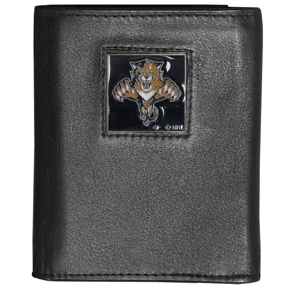 Florida Panthers® Deluxe Leather Tri-fold Wallet Packaged in Gift Box - Siskiyou Buckle