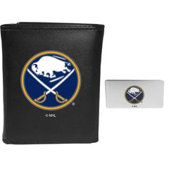 Buffalo Sabres Leather Tri-fold Wallet & Money Clip - Flyclothing LLC