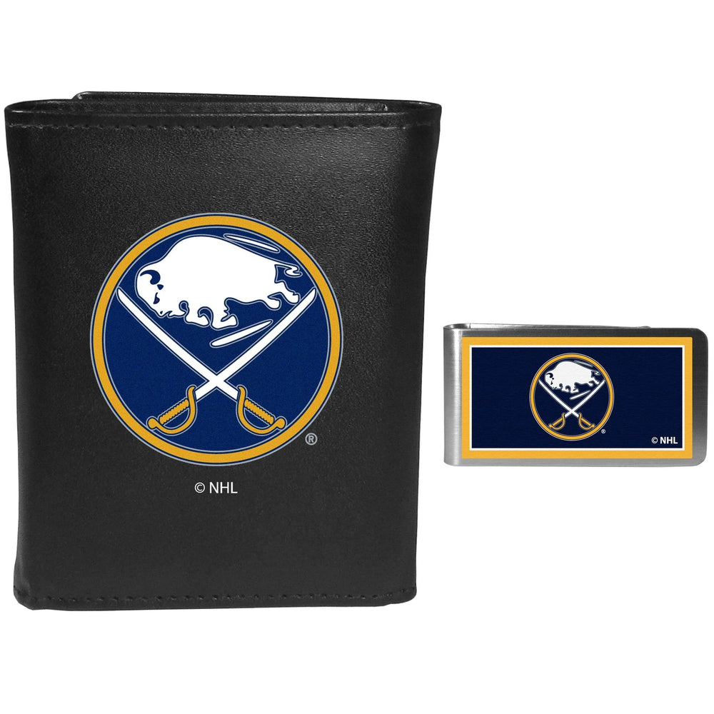 Buffalo Sabres Leather Tri-fold Wallet & Color Money Clip - Siskiyou Buckle