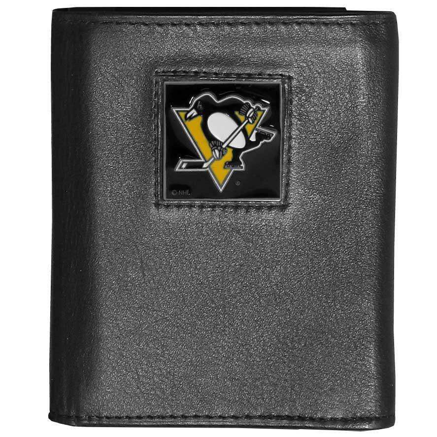 Pittsburgh Penguins® Leather Tri-fold Wallet - Siskiyou Buckle - Flyclothing LLC