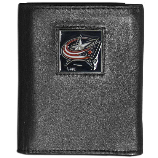Columbus Blue Jackets® Leather Tri-fold Wallet - Flyclothing LLC