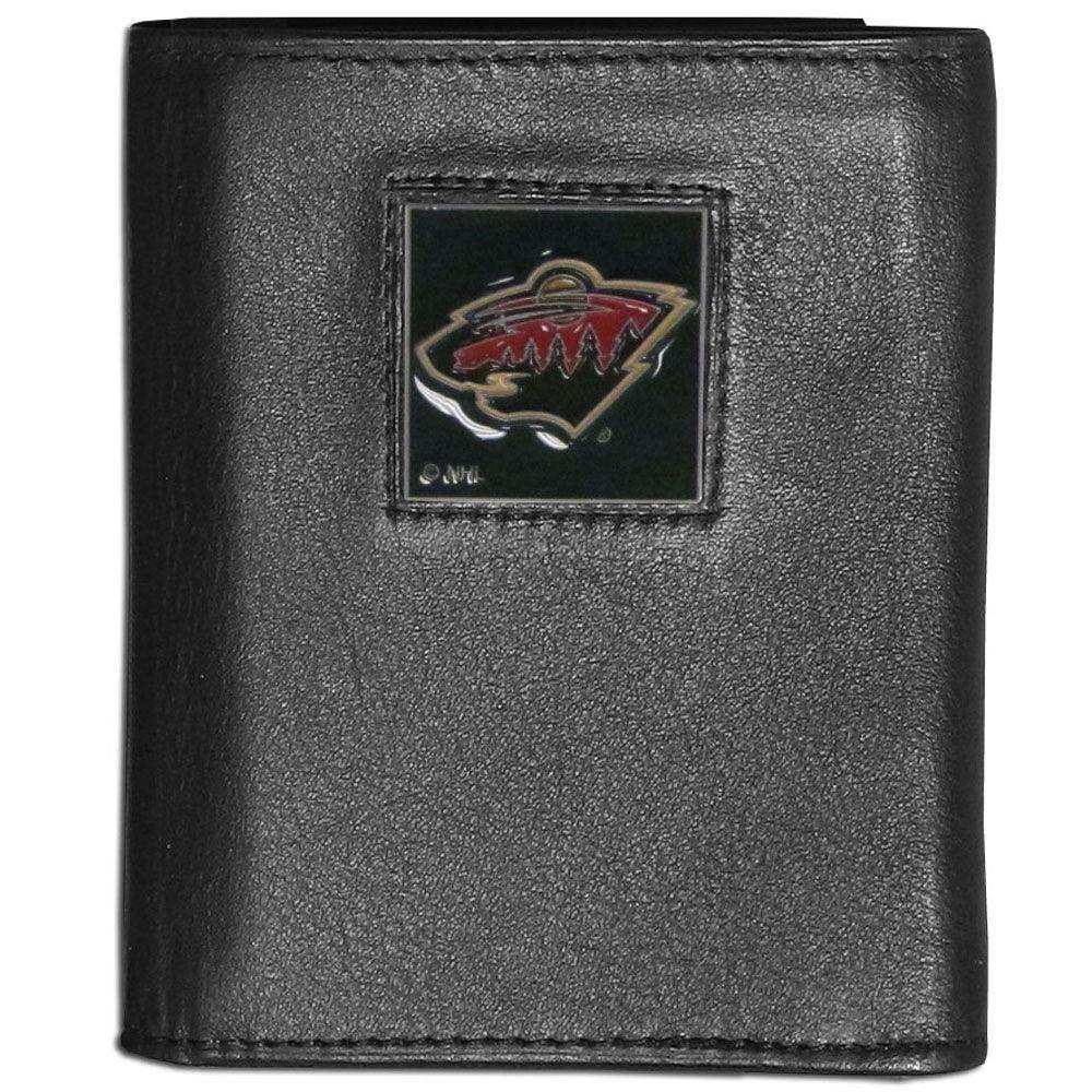 Minnesota Wild® Leather Tri-fold Wallet - Siskiyou Buckle - Flyclothing LLC
