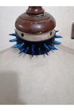 Daisy Corsets Black Faux Leather & Blue Metallic Spike Choker - Daisy Corsets