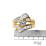 Alamode Sterling Silver 925 ring set with gold plating in AAA grade CZ ships in one day - Alamode