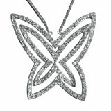 Alamode Rhodium Plating 925 Sterling Silver Chain Pendant with Crystal in Clear - Alamode - Flyclothing LLC