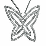 Alamode Rhodium Plating 925 Sterling Silver Chain Pendant with Crystal in Clear - Alamode