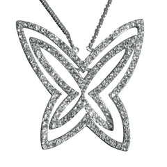 Alamode Rhodium Plating 925 Sterling Silver Chain Pendant with Crystal in Clear - Flyclothing LLC