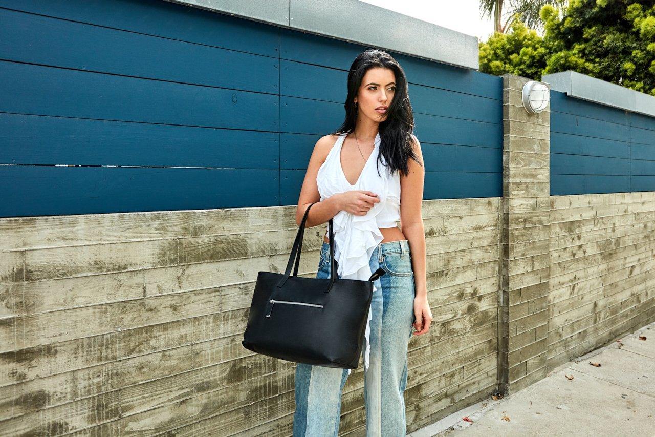 Kiko Leather Mid Zip Tote - Kiko