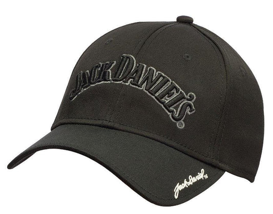 Jack Daniels 6 Panel Black Logo Hat - Jack Daniels Clothing