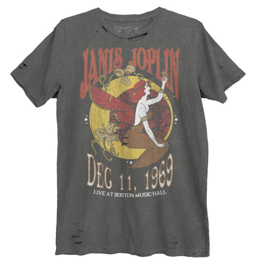 Janis Joplin Nouveau Boston Music Hall Destroyed Unisex T-Shirt - Dirty Cotton Scoundrels