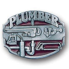 Plumber Enameled Belt Buckle - Siskiyou Buckle