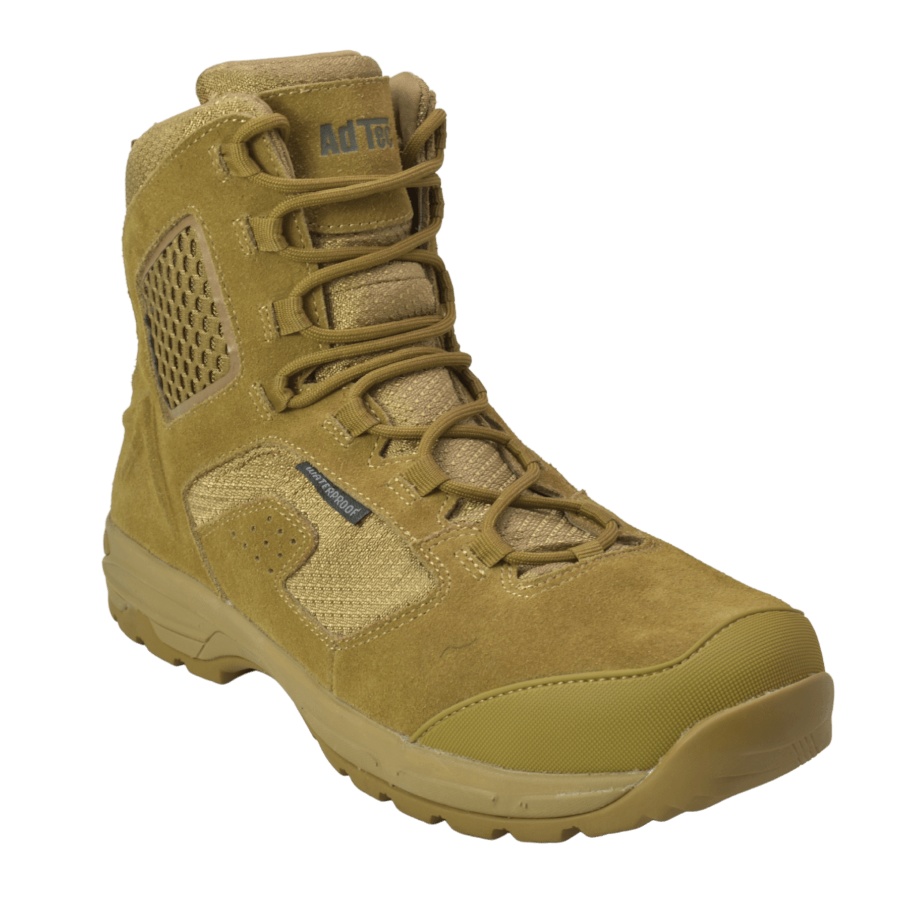 AdTec Men's 8" Suede Leather Side Zipper Waterproof Tactical Boot Coyote - Flyclothing LLC