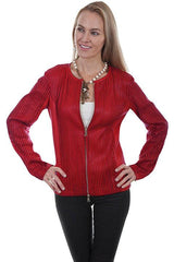 Scully RED LAMB ELASTIC LEATHER JACKET - Flyclothing LLC