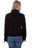 Scully BLACK BOAR SUEDE FRINGE/LACING JACKET - Scully Leather