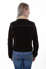 Scully BLACK BOAR SUEDE FAUX SHEARLING JEAN JACKET - Scully Leather - Flyclothing LLC