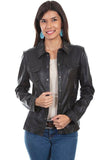 Scully BLACK LAMB SNAP FRONT JACKET - Scully Leather
