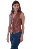 Scully Leather Tan Ladies Womens Vest - Scully Leather