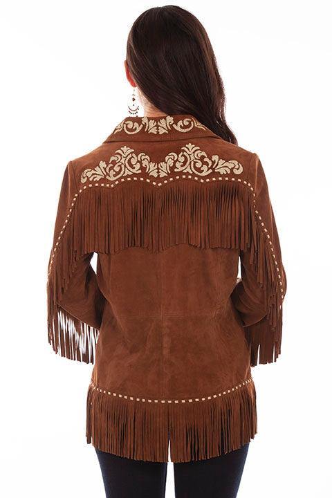 Scully CINNAMON FRINGE/EMBRO JACKET - Scully Leather