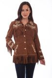 Scully CINNAMON FRINGE/EMBRO JACKET - Scully Leather