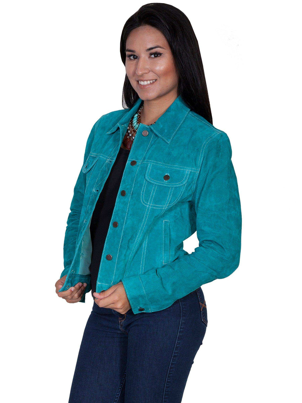 Scully TURQUOISE JEAN JACKET - Scully Leather - Flyclothing LLC