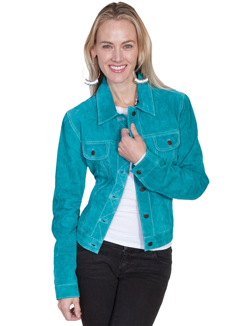 Scully TURQUOISE JEAN JACKET - Scully Leather