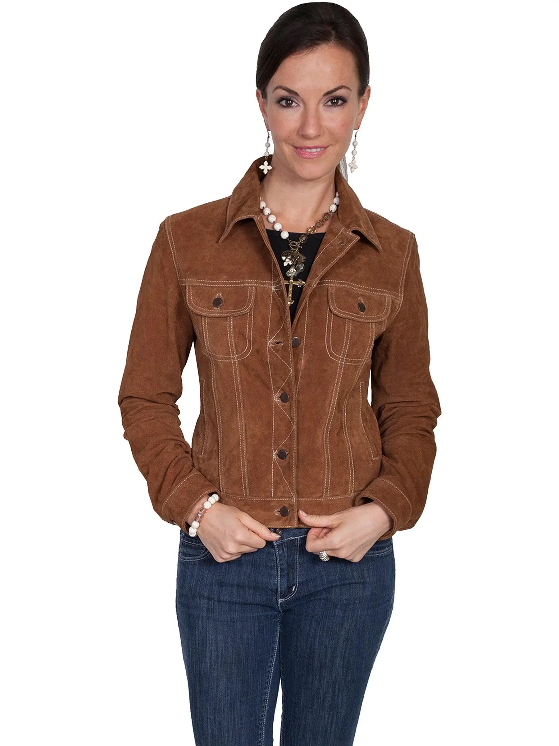 Scully CAFE BROWN JEAN JACKET - Scully Leather - Flyclothing LLC