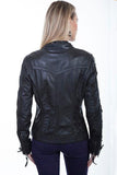 Scully BLACK LAMB LACED SLEEVE JACKET - Scully Leather