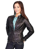 Scully BLACK LAMB LACED SLEEVE JACKET - Scully Leather