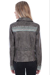 Scully Beaded Gray Womens Jacket - Scully Leather