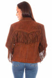 Scully Leather 100% Leather Cafe Brown Fringe/Lacing Jacket - Scully Leather