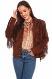Scully Leather 100% Leather Cafe Brown Fringe/Lacing Jacket - Scully Leather